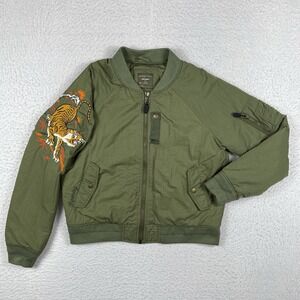 Superdry Bomber Jacket Womens 10 Green Vintage Japanese Military‎ Suikajan Tiger